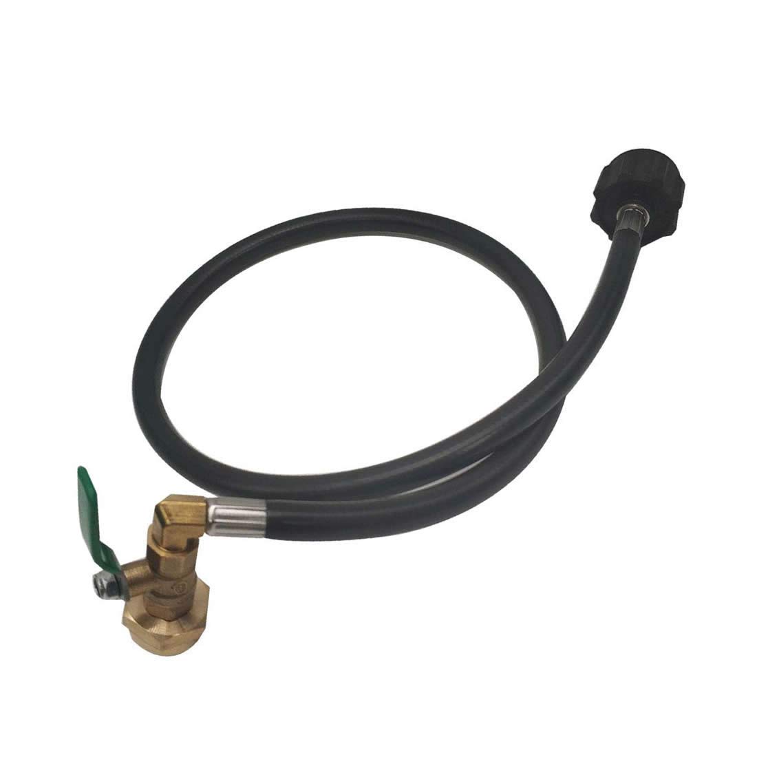 METER STAR Adapter do napełniania propanem do zbiorników 1 funta z zaworem sterującym ON-Off i wężem o długości 80 cm, 350 PSI wysokociśnieniowy grill kempingowy typu QCC1 zestaw do uzupełniania propanem
