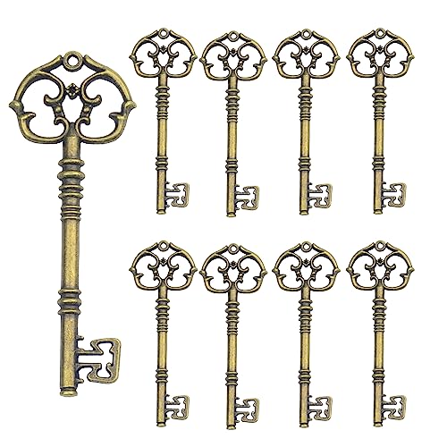 Aokbean 20Pcs Vintage Skeleton Key Charms for Jewelry Making, Extra