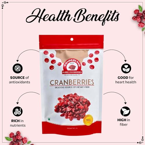 Image of Wonderland Foods 600g (200g X 3) Healthy & Tasty Californian Sliced & Dried Cranberry Pouch