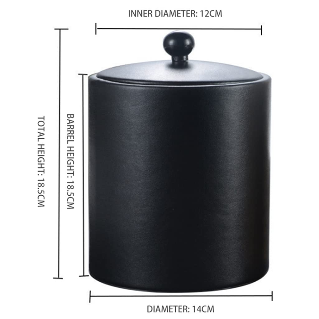 RajoNN n/a Cubo de Hielo de Acero Inoxidable de 1,3 L, Cubo de Hielo de Cuero, Estilo Europeo, Barra Roja de Vino, Suministros KTV, Cubo de champán (Color: B, Tamaño