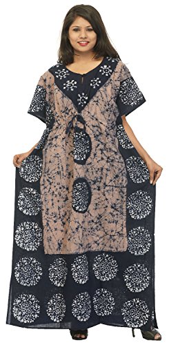 Image of Cotton Kaftan Dress Maxi Long Tunic Batik One Size