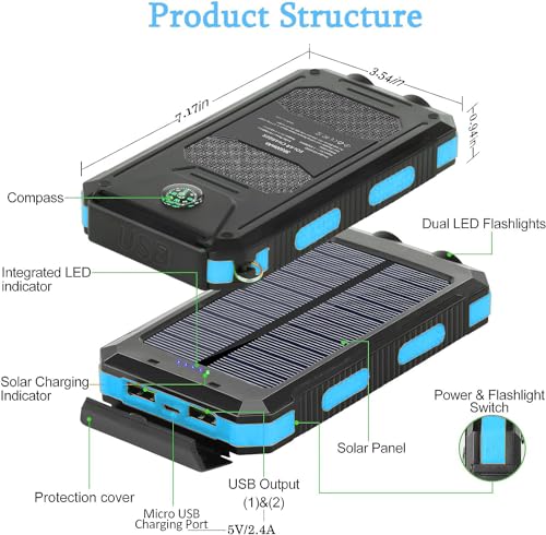 Yelomin S1008D Solar Power Bank, 38800Mah Portable Solar Charger thumb #3