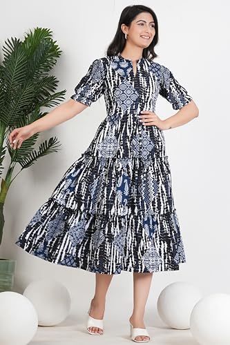 Image of Kuruti B Sheets Women's Cotton Floral Printed Regular Fit Anarkali Kurta for Women