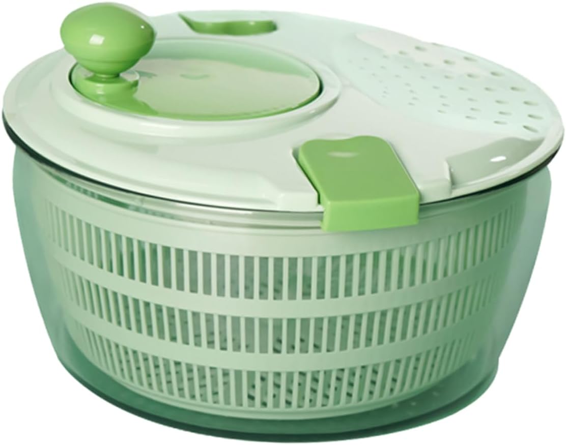 Unomor Manual Lettuce Washer Dryer Vegetable Strainer and Drainer Salad Spinner with Comfortable Rotary Handle for Easy Cleaning and Operation Kitchen