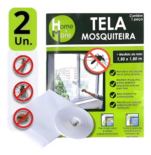 Kit 2 Tela Mosquiteiro Janela Ajustavel Anti-inseto Mosquito Pernilongo 130x150cm