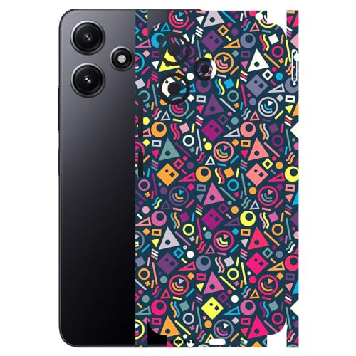 Image of AtOdds - Poco M6 PRO (5G) Mobile Back Skin Sticker - Lamination - Rear Screen Guard Protector Film Wrap (Coverage - Back+Camera+Sides) (Design - Shapes Graffiti)