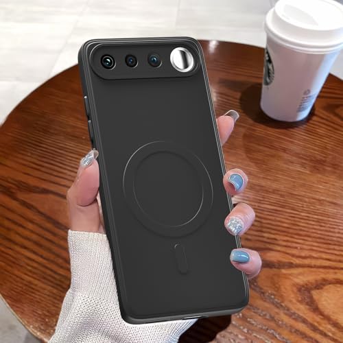 Image of Pikkme Back Cover for Realme 16 5G Soft Matte Silicone Mag-Safe Design (Mag-Safe Not Support) Camera Protection | Slim Fit Bumper Cover (Black)