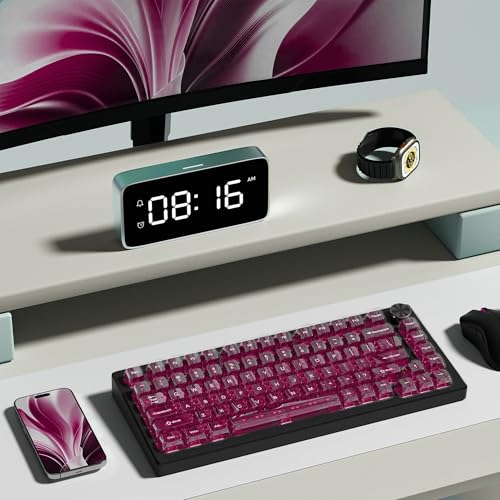 Image of dagaladoo Fuchsia Clear keycaps for Mechanical Keyboard,Transparent MDA keycaps 60 75 100 Percent,Ceramic Jelly Key caps Set,Shine Through Key caps for Mx Switches Mechanical Keyboard(115key)