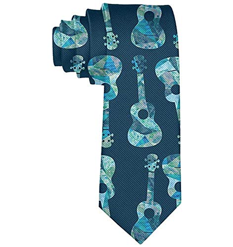 Corbata De La Guitarra De La Novedad De La Moda De La Novedad De Los Hombres Corbata De La Acuarela Del Ukelele Para La Boda/Fiesta/Oficina/Regalo