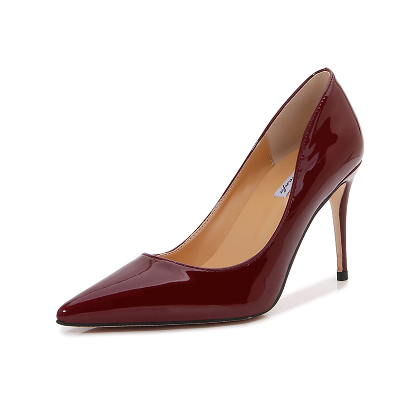 Décolleté da Donna con Tacco Alto da Ufficio 9CM Tacchi A Spillo in Pelle Verniciata