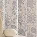 jinchan Linen Curtains for Living Room, Gray Floral Paisley Patterned Curtains 84 Inch Length, Light Filtering Ikat Drapes for Bedroom, Vintage Farmhouse Window Treatments, Grommet Top 2 Panels, Grey