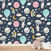 Wall Mural Cute Animals Removable Self-Adhesive Wallpaper Wall Decoration for Bedroom Living Room - 66x96 inches
