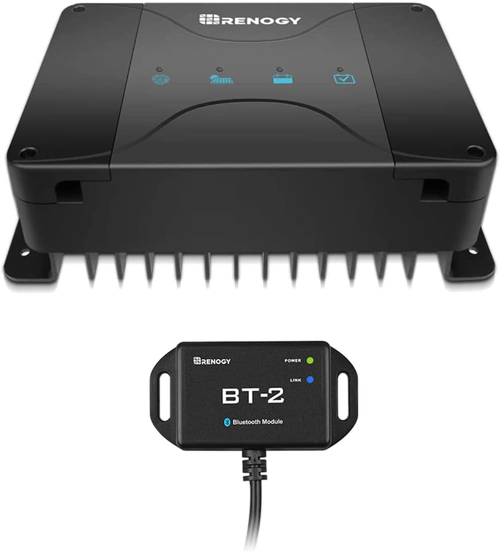 Renogy 12V 30A DC-DC On-board Battery Charger with BT2 Bluetooth Module set, Smart Battery Charger with MPPT suitable for Gel, AGM, and Lithium Batteries in RVs, Cars, Boats, Yachts