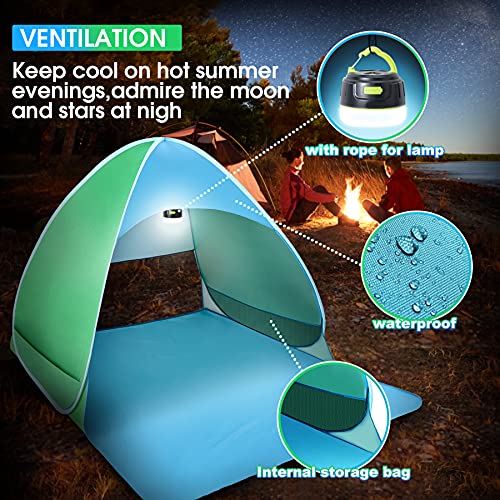 WONSEFOO Portable Instant Automatic Pop Up Beach Tent - Lightweight, Sun Shelter, UV Protection, Waterproof Windproof, Perfect For Children Family Outdoor Picnic Camping Garden Fishing Traveling - Image 3