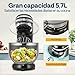 VIVOHOME Batidora Amasadora de 6L y 660W Robot de Cocina con 10 Velocidades Cabezal Inclinable Gancho Varillas Separador de Huevos Imagen de VIVOHOME Batidora Amasadora de 6L y 660W Robot de Cocina con 10 Velocidades Cabezal Inclinable Gancho Varillas Separador de Huevos