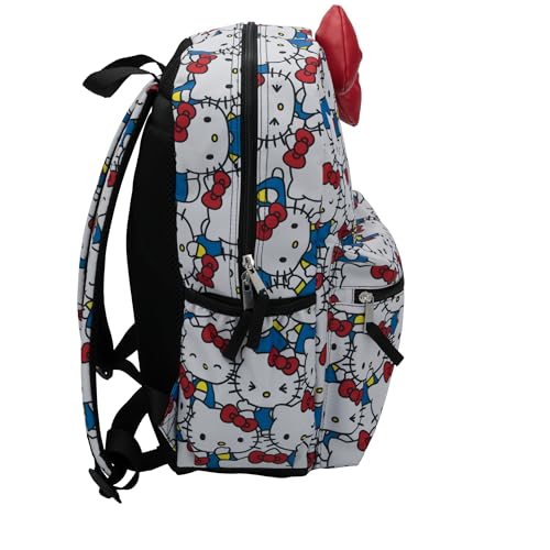 AI ACCESSORY INNOVATIONS Hello Kitty Backpack for Girls, Sanrio Kawaii Bookbag, 16 Inch Anime School Bag with 3D Features