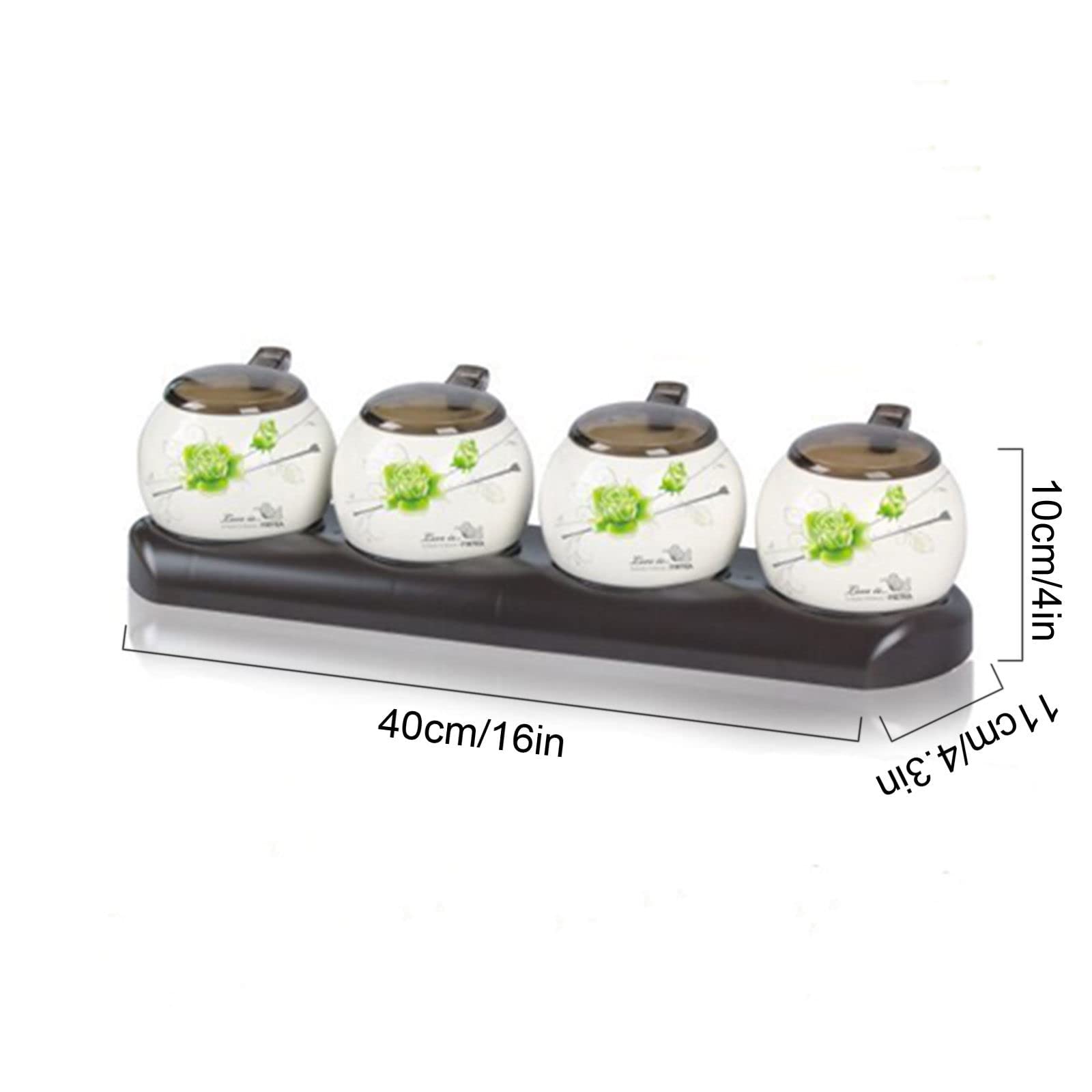 Dispenser per zuccheriera, Zuccheriera con coperchio, barattoli di zucchero for caffè in ceramica, barattolo di spezie for zucchero, barattolo di condimento for saliera-marrone-2 set ( Color : Brown ,