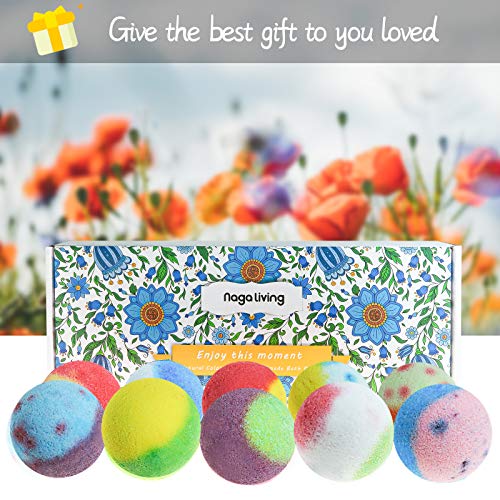 Nagaliving-Bath-Bombs-Gift-Set-10-Organic-Bubble-Bath-Bombs-Wonderful-Fizz-Effect-Bath-Gift-for-Valentines-Day-Christmas