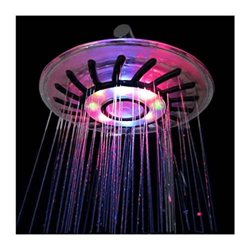Ksunun Soffione Doccia a Pioggia 8 Pollici Doccia Fisso 4 LED a Colori Rotondo Testa di Doccia a Pioggia Alta Pressione con Getti in Silicone Anticalcare Soffione per Doccia Cromata ABS
