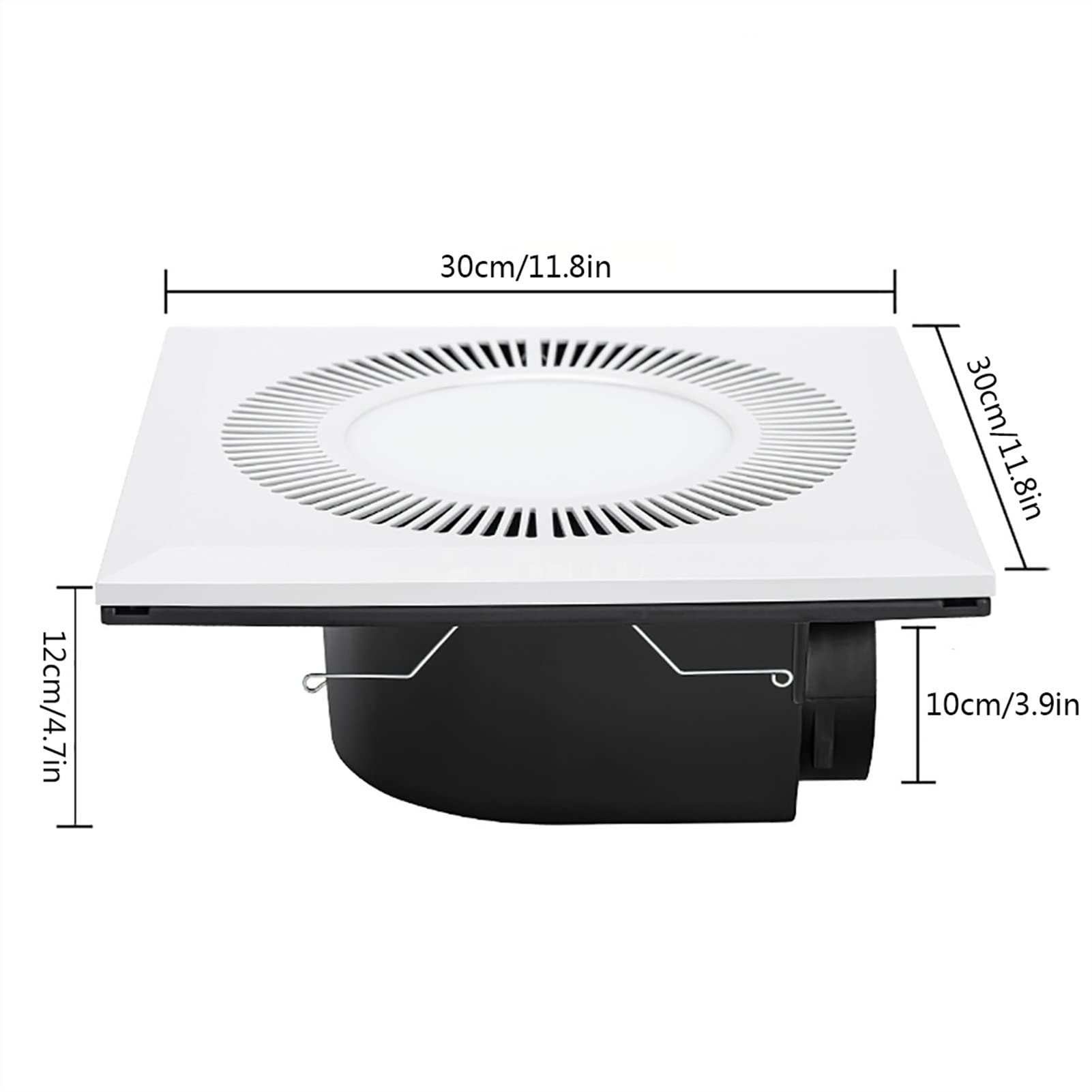 Extractor De Aire De 10 Pulgadas para Ventana De Techo con Luz Led, Silencioso, para Montaje En Techo, para Baño, Ducha, Baño, Hogar Y Oficina.,White-EU