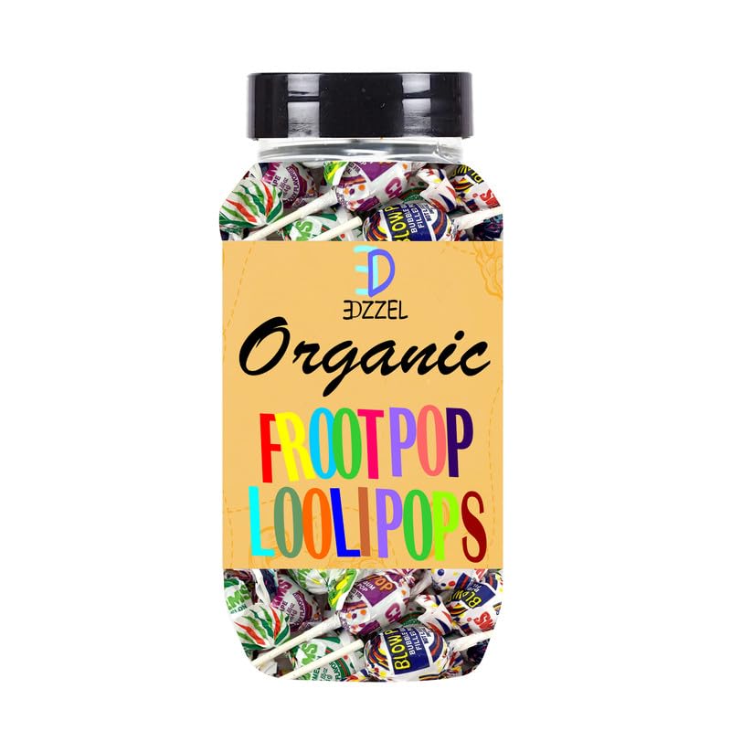 EDZZEL Organic Frootpop Lollipops Traditional Premium Quality (400 Gram) Pack of 1 Box