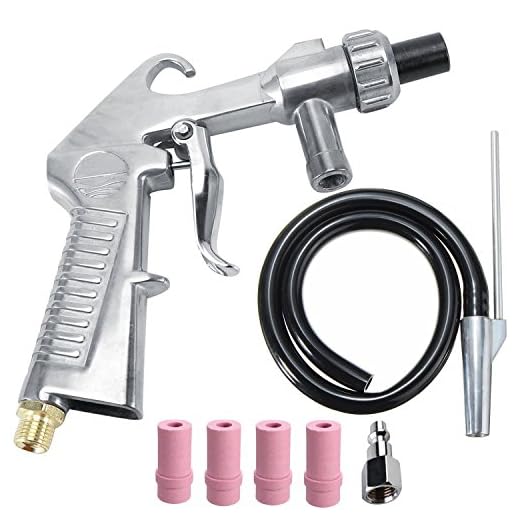 Wogoboo Sand Blaster Kit Blasting Shot Sandblaster Siphon Feed Gun Nozzle Rust Remove Abrasive Sand Blasting for Sandblast Cabinets