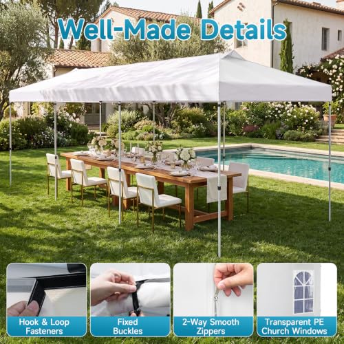 Image of Tangkula 10x30 FT Pop Up Canopy with Center Lock