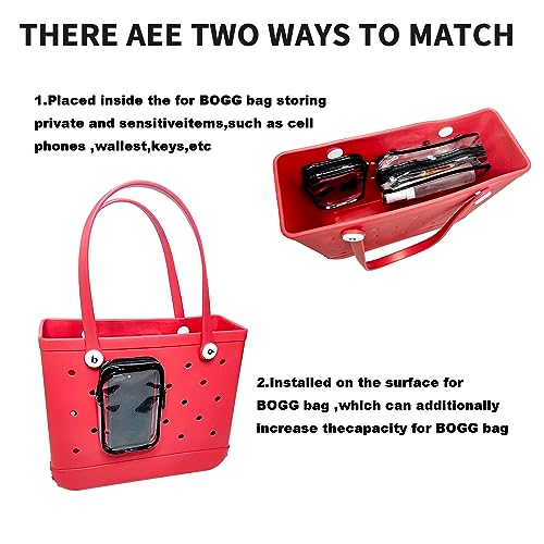 3 Packs Clear Inner Bags for Bogg Bag Rubber Beach Tote Bag, Zippered Insert Bag with holes, Suitable for travel holiday beach must have (black)3