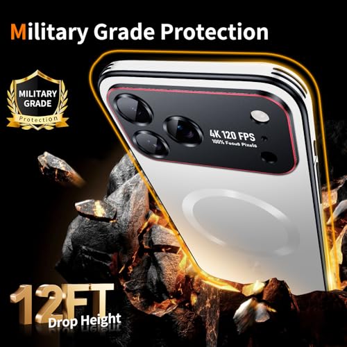 Image of for iPhone 17 Pro Max Case,Slim Design Compatible with MagSafe,Strong Magnetic Shockproof Military-Grade Protection for Screen & Camera Cover Case for 17 Pro Max,White
