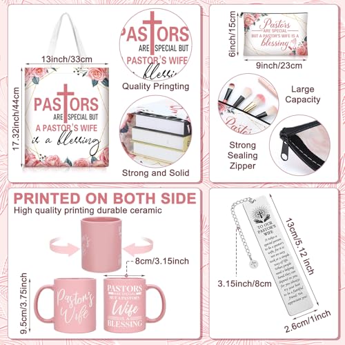 8 Pcs Pastor's Wife Appreciation Gift Set for Christian, Pink - Image 2