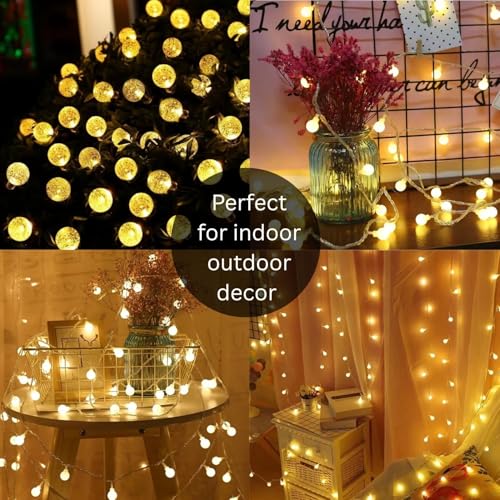 Image of One94Store 14 LED 3 Meter Milky Ball Fairy String Lights - Warm White, Plug-in Decorative Lights for Bedroom, Diwali, Christmas, Party, Home Decor (Pack of 5)