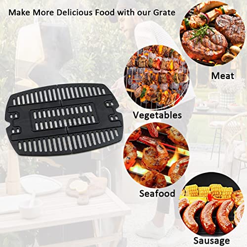32 x 21.6CM Gusseisen Grillrost für Weber Q100, Q1000, Q120, Q1200, Q1400 Zubehör Gasgrill, 7644 Ersatzteil Rost für Weber Grill Baby-Q gekauft ersatzteile, 2Pack