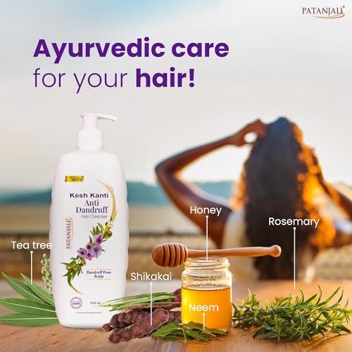 Image of Patanjali Kesh Kanti Anti-Dandruff Hair Cleanser 650 Ml, Natural Shampoo For Dandruff & Hairfall, Scalp Cleansers for Men and Women, All Hair Types