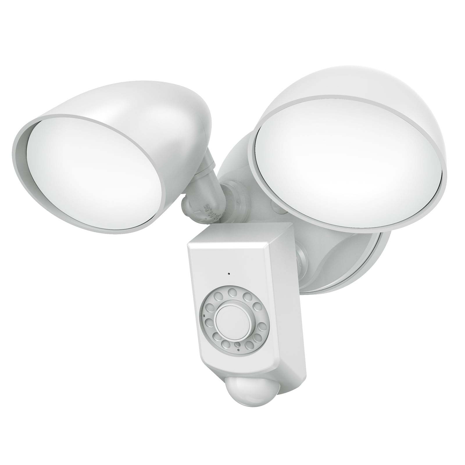 DeerTalk Wired Floodlight Camera Smart Outdoor Security Camera Flood Light with Motion Sensor 1800 lumens LEDs, 1080p HD Live Video Night Vision, Built-in Siren, Two-Way Audio, White(2024 Release)