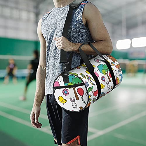 Duffel Bag Cartoon Schilderen Leuke Bagage Sportenzakken voor Reizen Fitness - Image 7