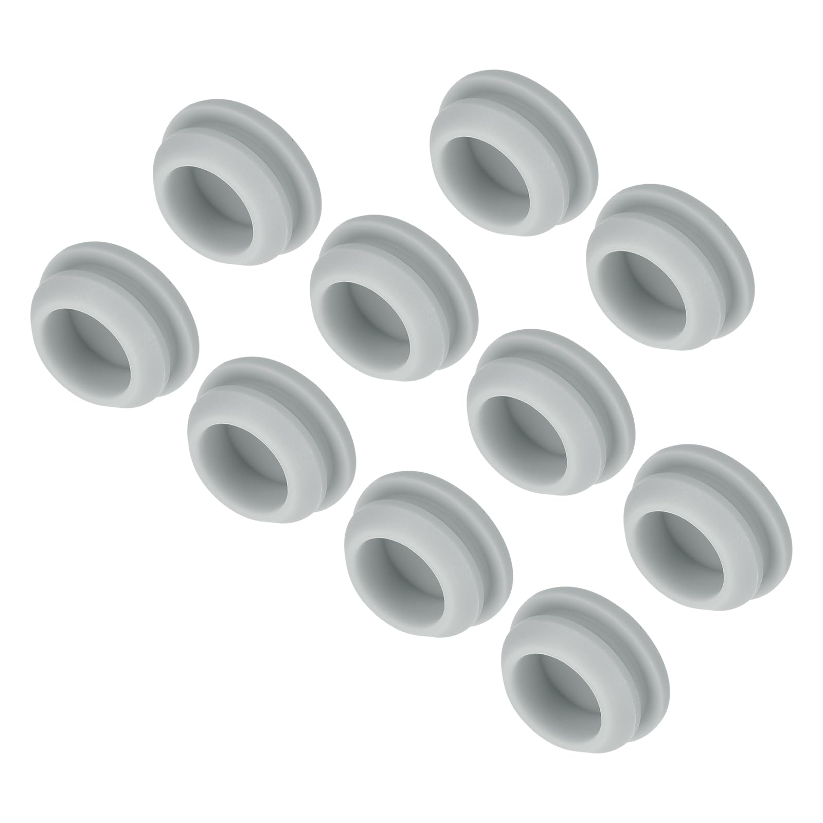MECCANIXITY 10pcs Silicone Snap in Locking Hole Plugs,13.5mm/0.5 Inch Mounting Diameter Narrow Groove Width 2mm Panel Seal Cover Round for Kitchen Bulkheads Waterproof Sealing Plugs Grey