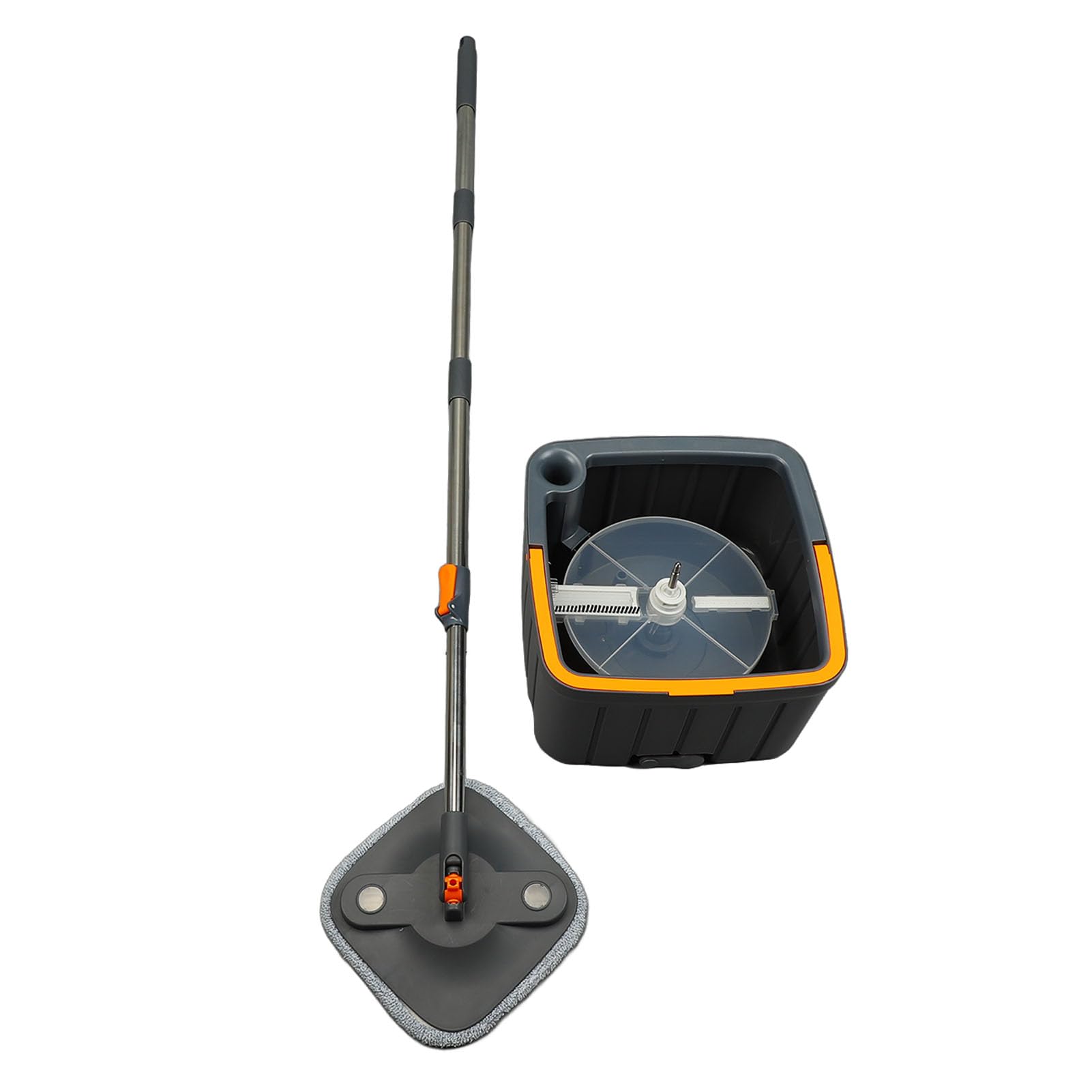 Qcwwy Juego de Cubo de Fregona Autoescurrido con Fregona Giratoria de 360 ​​Grados y Cubo Extraíble para Limpieza de Suelos de Mármol, Baldosas de Madera Dura