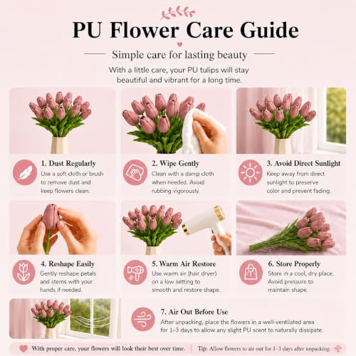 Image of Mandy's 20pcs Artificial Mauve Tulips