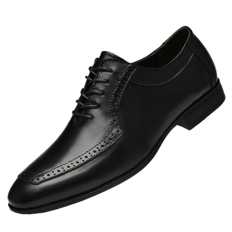 Men's Fashion Classic Dress Shoes Comfortable Business Office Pointed Toe Hollow Mesh Breathable Oxford Shoes