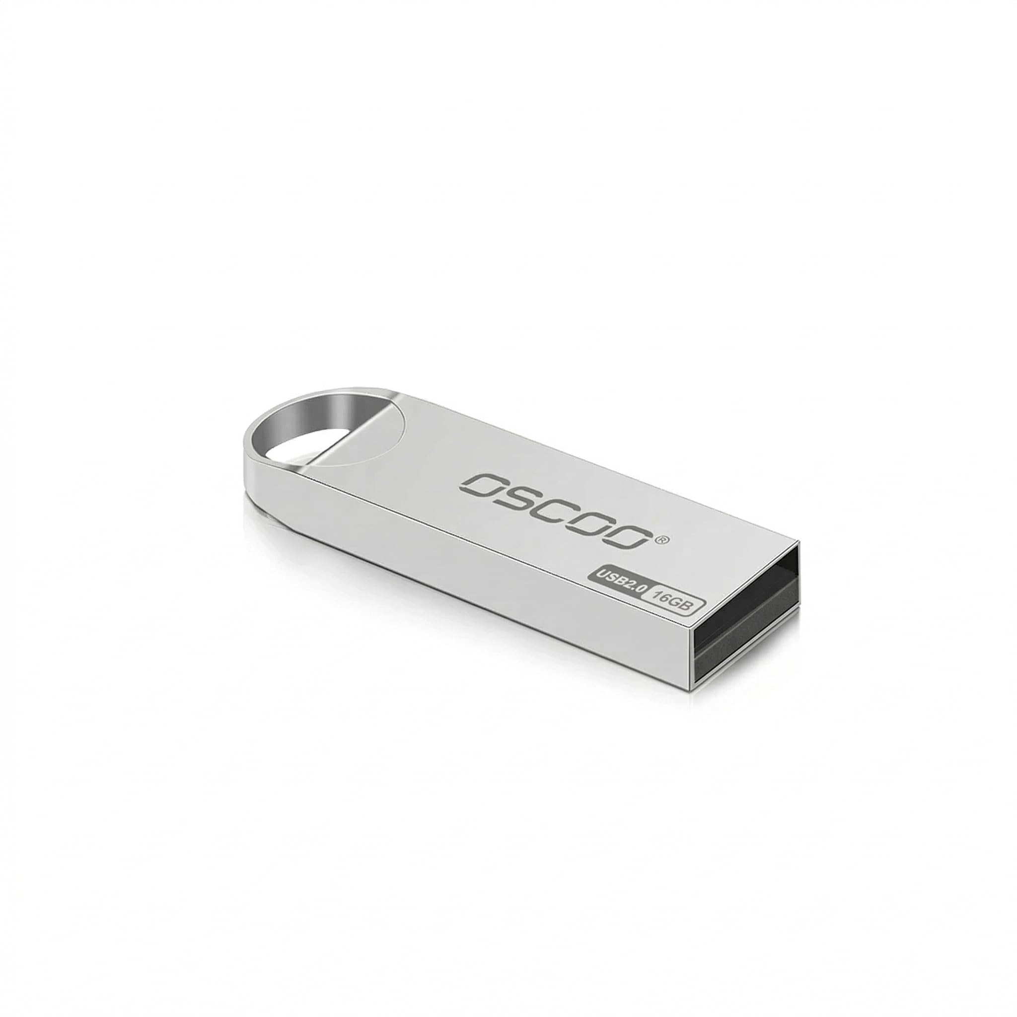 OSCOO 16GB Pen Drive, Flash Drive, Metal Swivel Thumb Drive, Portable USB Storage Drive for Laptop, PC, Desktop, Mac, Car & Office, Silver