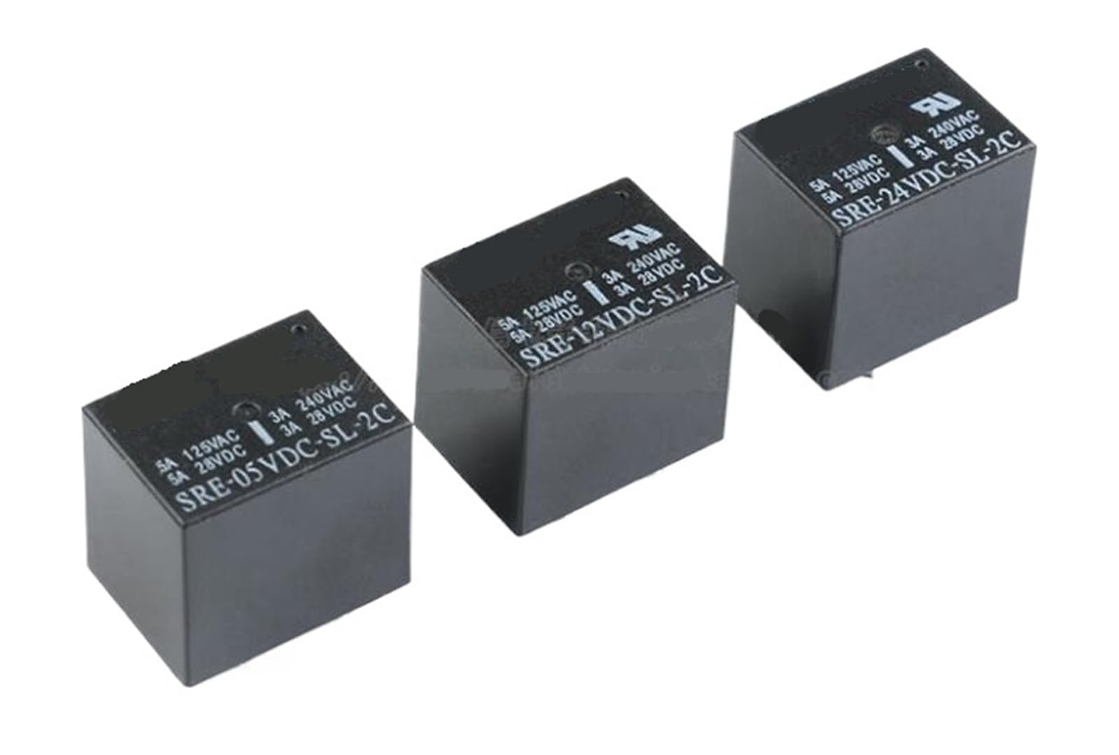 Relés de potencia SRE-12VDC-SL-2C con doble circuito conmutado de 8 pines 3A 2
