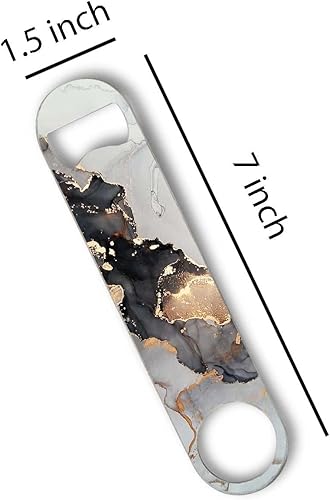 Miniatura 2 de Abrebotellas de acero inoxidable, plano y duradero, abrebotellas de cerveza para el hogar, cocina, bar, restaurante, fiesta, 7 pulgadas (gris,