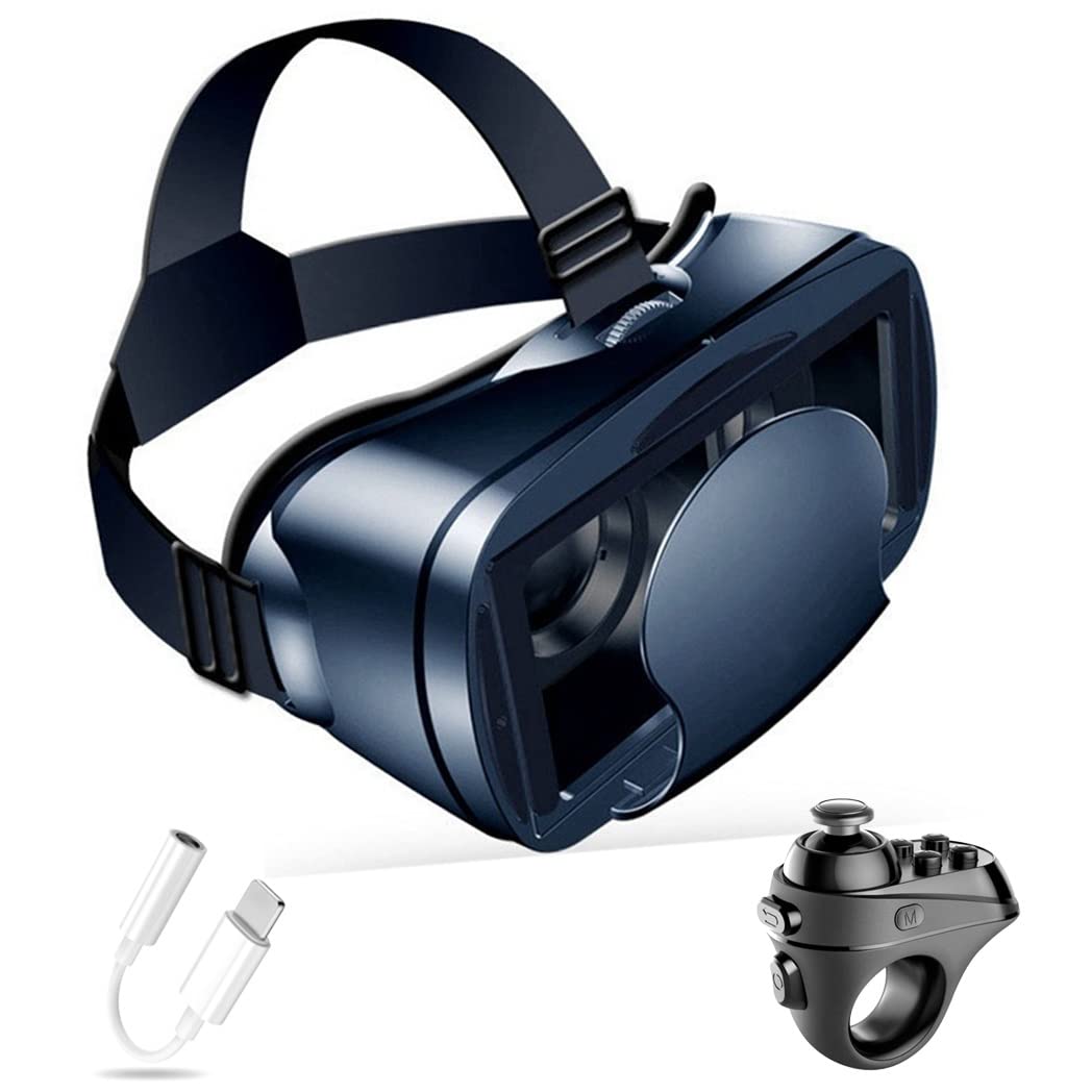 Okulary VR, zestaw słuchawkowy z wirtualnej rzeczywistości, zestawy słuchawkowe VR obsługujące Android i IOS, połączenie Bluetooth do iPhone 13 Pro Max/13 Pro/12/11, do Samsung Galaxy S21, Huawei, Xiaomi