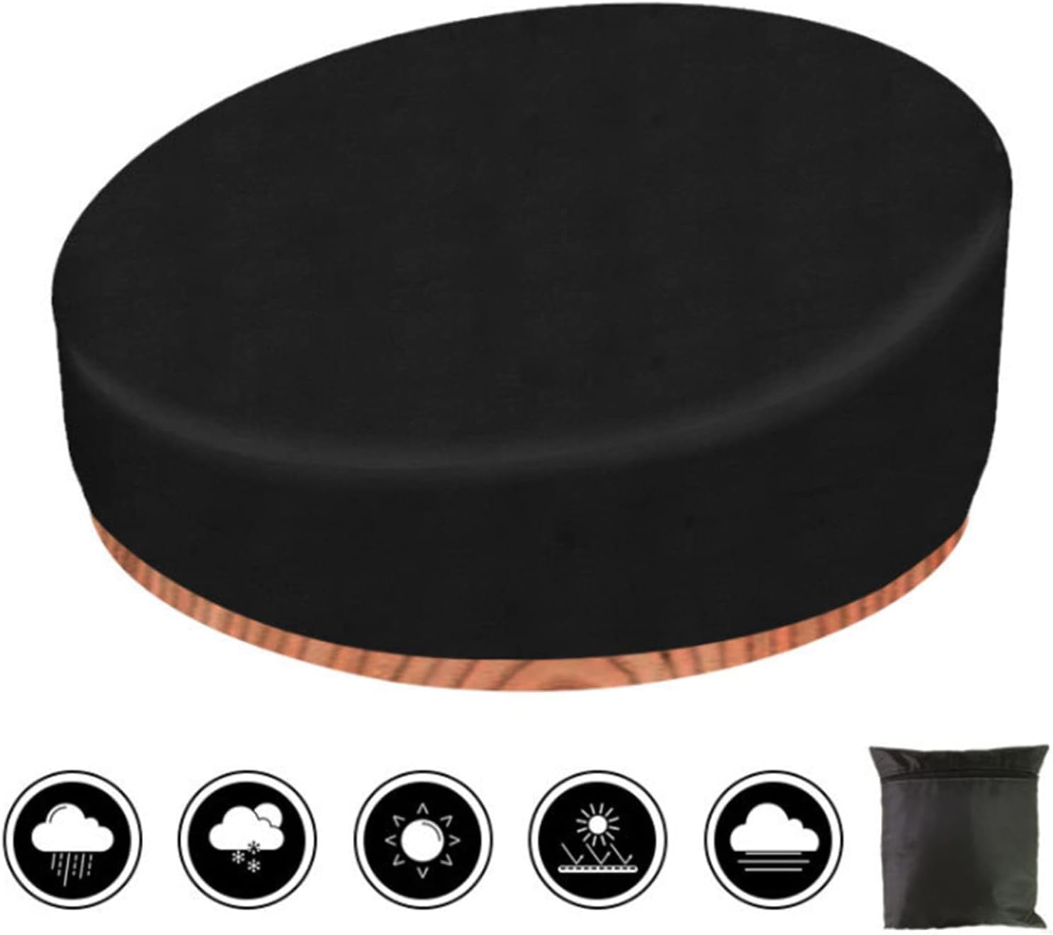 Patio Round Daybed Cover 90 Inch Outdoor Garden Furnitures Cover Heavy Duty Oxford Fabric Daybed Sofa Cover Waterproof Waterproof Daybed Cover, Black