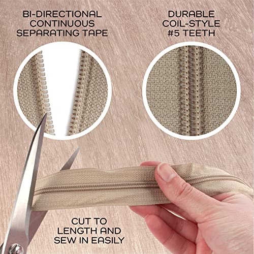Fermetures éclair pour coussin de canapé et sacs avec kit ciseaux et curseurs