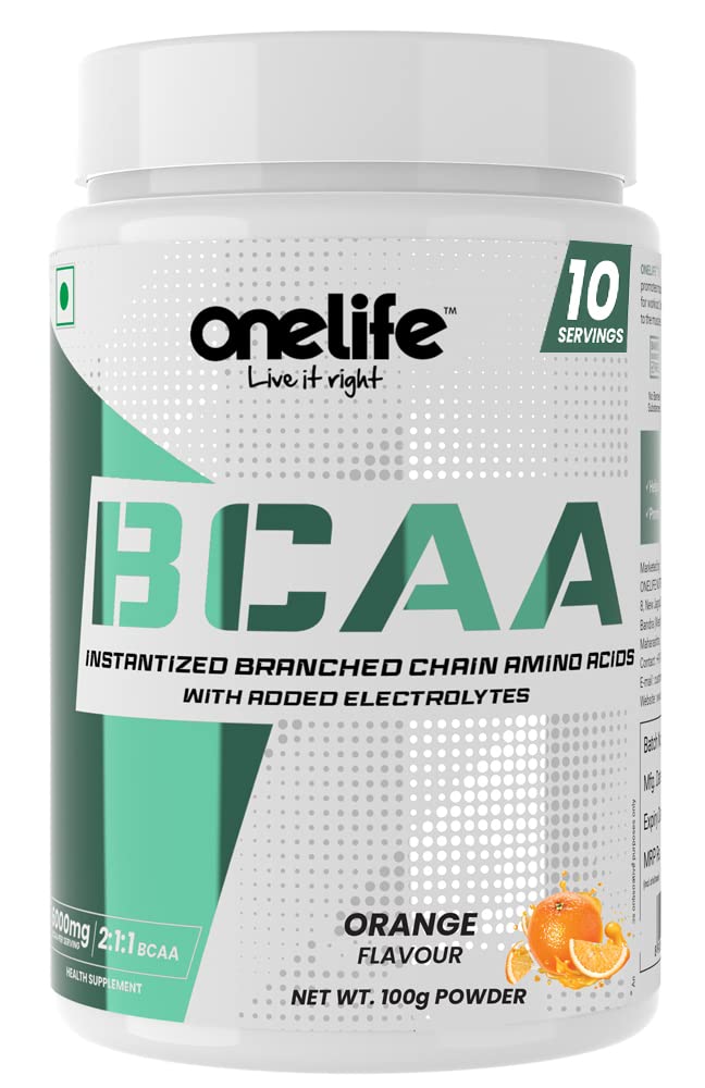 OneLife Bcaa 6000 Mg With Ratio Of 2:1:1 Of Leucine Iso-Leucine Valine & Electrolytes, Prevent Muscle Loss During Workout Helps In Lean Muscle Growth & Recovery Flavour Orange Powder 100Gm (B0BNL85WQF) Amazon Price History, Amazon Price Tracker