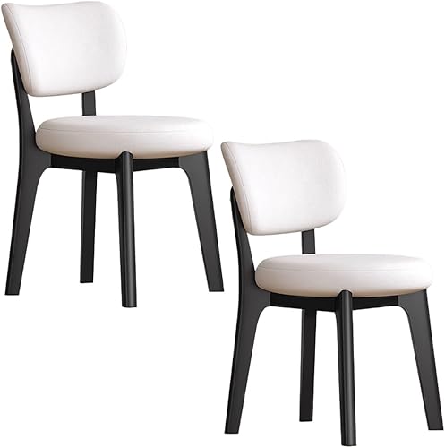 Miniatura 11 de YVYKFZD Juego de sillas de comedor, sillas de cocina sin brazos de madera, silla de comedor con respaldo curvo, silla tapizada de cuero para sala de