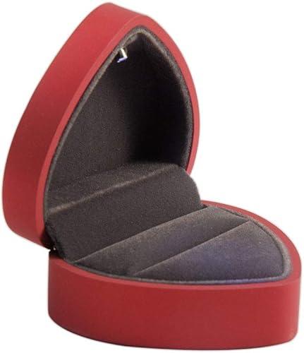 Miniatura 2 de Kakalote Caja de anillo con luz LED, caja de anillo en forma de corazón con luz, caja de regalo de exhibición de joyas, terciopelo para propuesta,