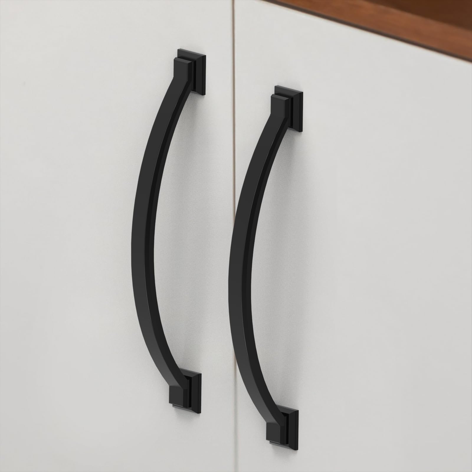 Paquete de 10 tiradores de gabinete de 16 cm, color negro mate, tiradores de cajón para armario de cocina