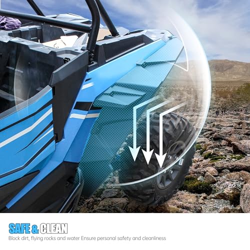 Image of RZR 1000 Wider Rear Fender Flares, UTV Rear Left & Right XXL Extended Mud Guards 8.5 Inches Extension Mud Flaps Compatible with Polaris RZR XP 1000 4 1000 2014-2023 Accessories